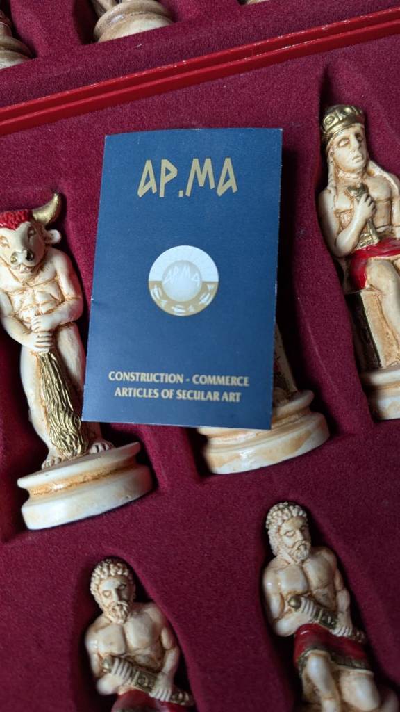 AP.MA ceramic greek chess set figurines 