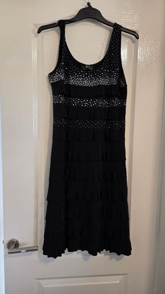 Black & silver ruffle dress