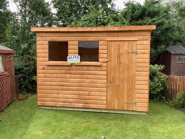 image for 10x6 Pent 20mm Log effect SUPPLIED & FITTED FOR YOU 