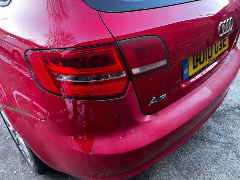 AUDI A3 8P REAR BUMPER 08-12 IN RED 5DR