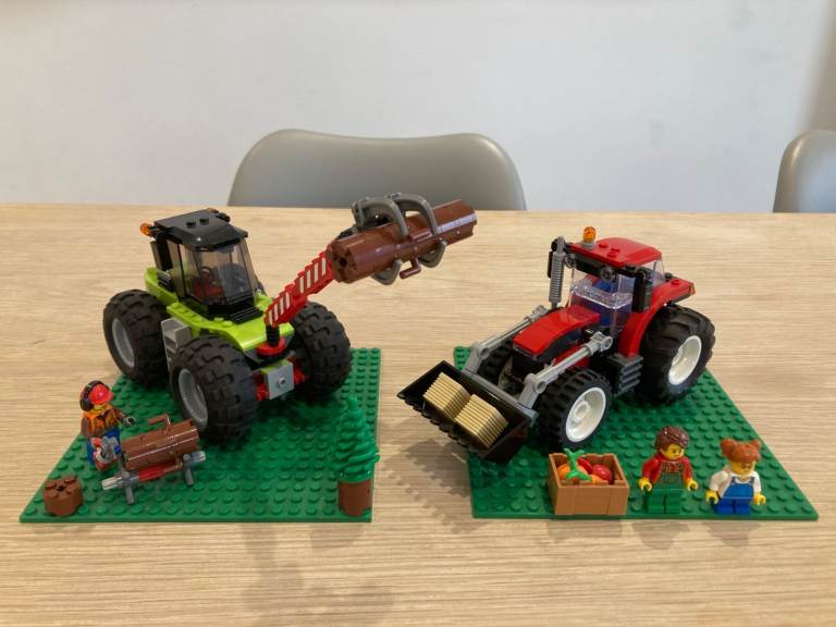LEGO CITY Logging & Farming Tractors with Accessories & Instructions