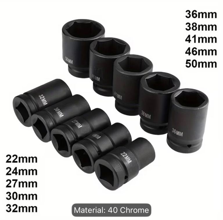 10PCS 1 inch Deep Wrench Socket set 22mm to 50mm