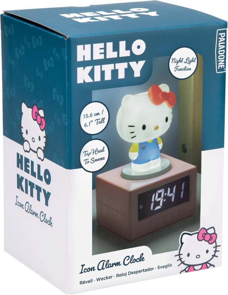 image for new in packaging - Paladone Hello Kitty Digital Alarm Clock with Night Light & Music