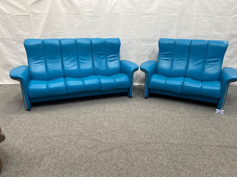 Ekornes Stressless Iconic Soul leather 3+2 recliner suite U.K. delivery available 