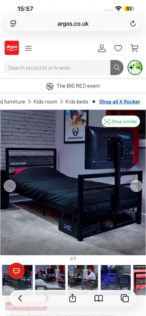 Xrocker gaming bed