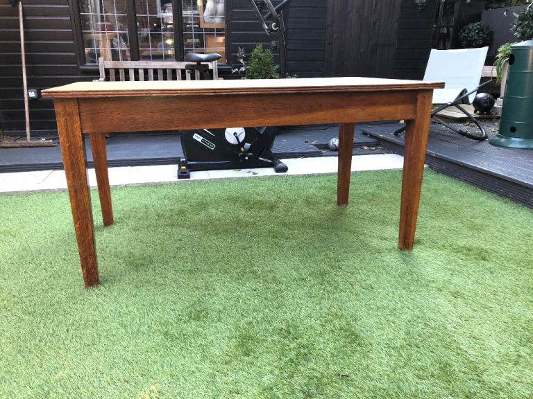 A VINTAGE/MID-CENTURY OAK CHURCH VESTRY DINING TABLE 4/6/POSS 8 SEATER FREE LOCAL DELIVERY