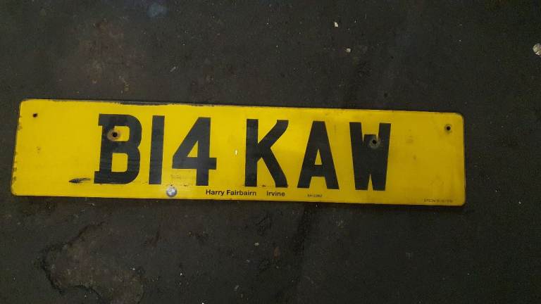 PRIVATE REGISTRATION NUMBER PLATE B14 KAW 