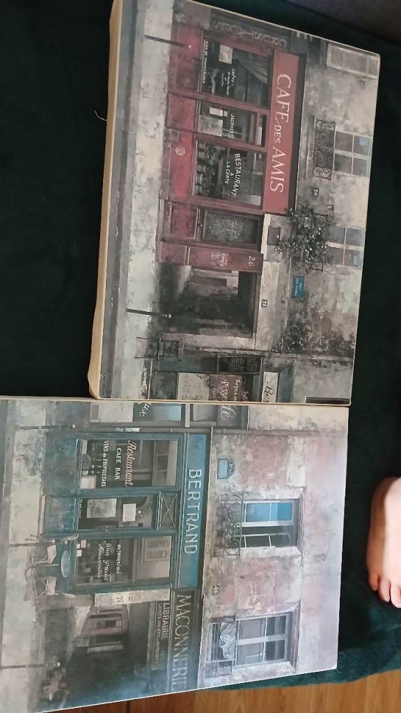 Set of 2 Cafe Scene Canvas Prints – Good Condition