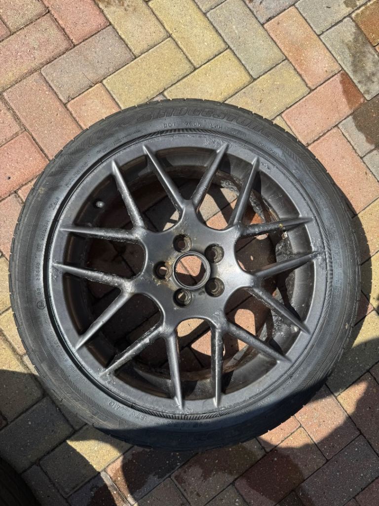 Bridgestone car tyre and rim