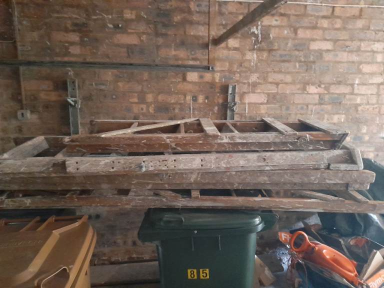 4 sets of wooden step ladders. 