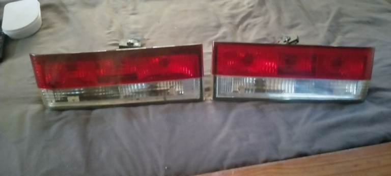 BMW E30 £110  Rear Tail Lights – Red & Clear – New – With wiring looms & bulb holders (Germany)
