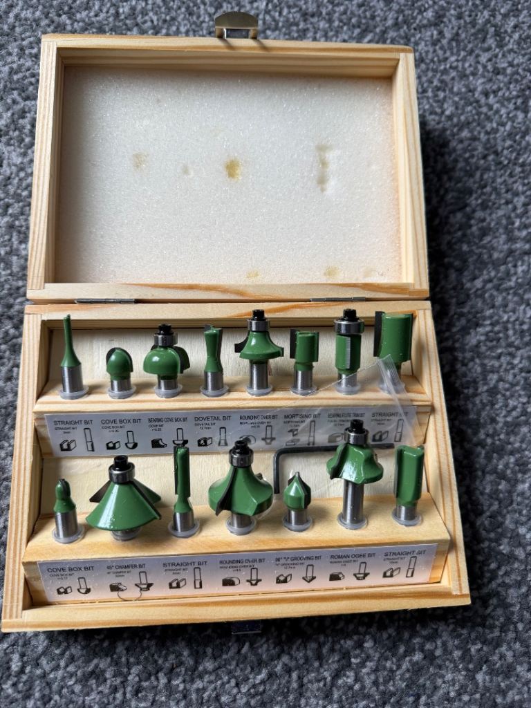 15 piece 8mm shank wood router bits new 