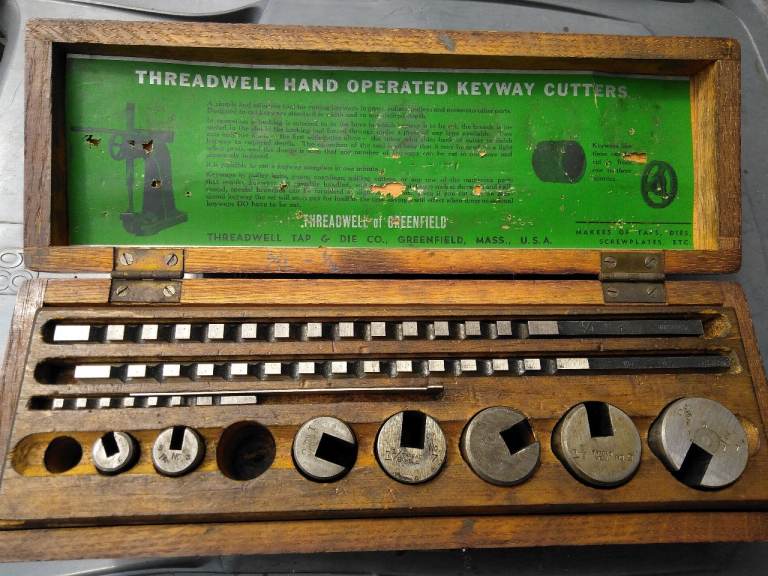 Threadwell Hand Operated Keyway Cutters in Wooden Box
