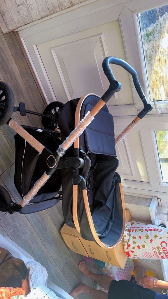 Like New Baby Pram – Black & Rose Gold