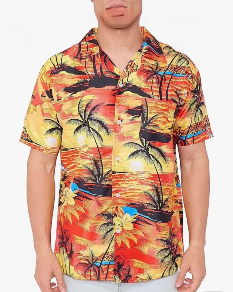 New Men's Hawaiian Print Shirt – Short Sleeve Casual Top