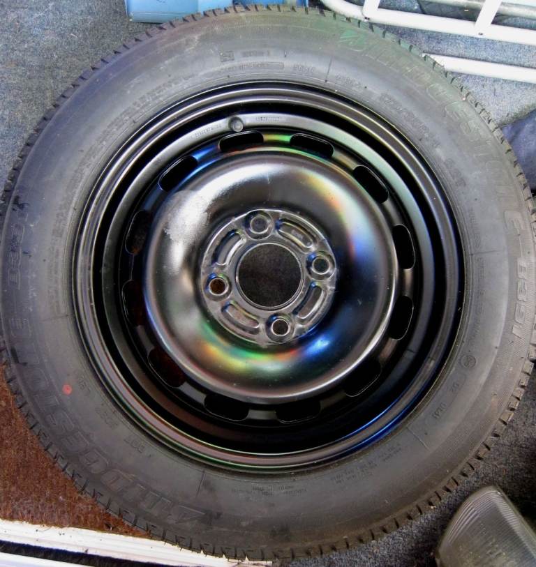 Ford Fiesta spare wheel and jack.