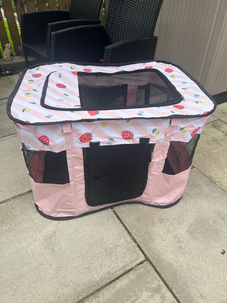 Foldable Pet Playpen Portable Kennel Cage for Puppy Dog Kitten Cat, Indoor/Outdoor Pop up Pet