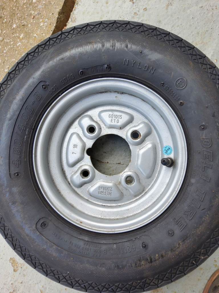 Trailer Wheel and Tyre 4.80 - 4.00 x 8
