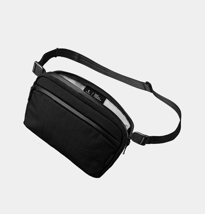 ALPAKA Flight Sling 2L Sling Bag Axoflux Black Strap Travel Plane Holiday EDC
