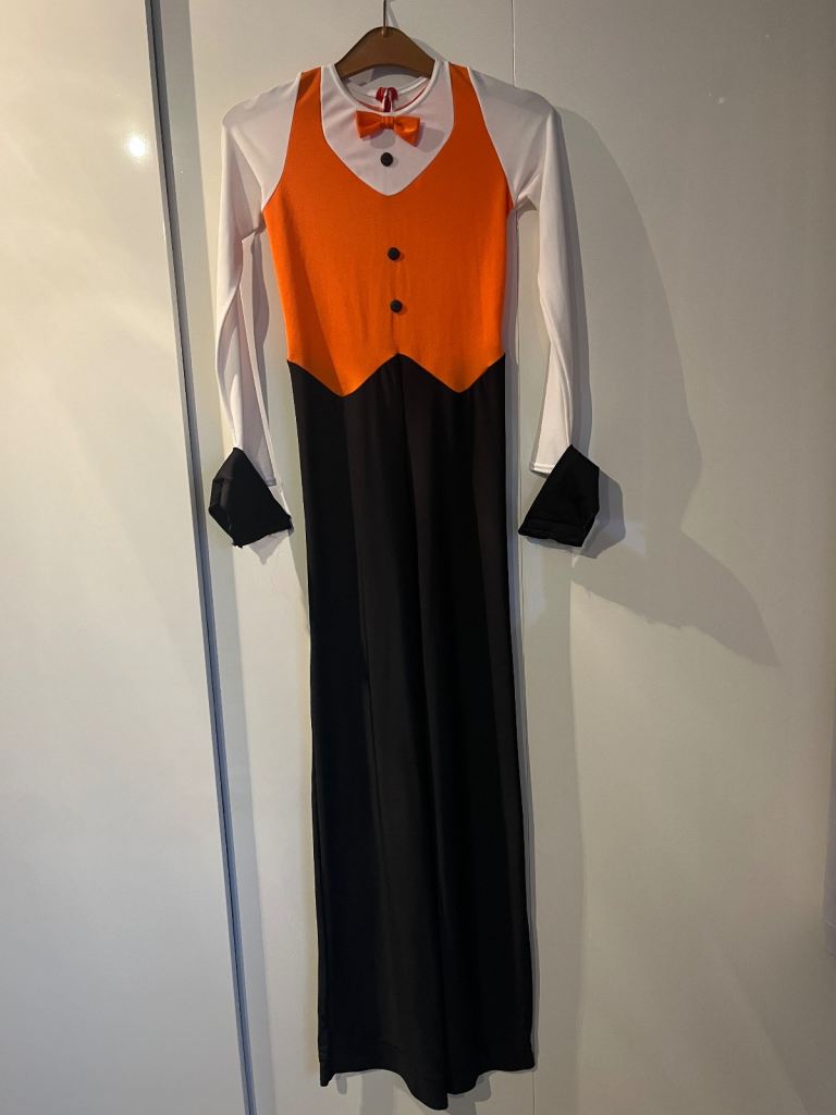 Black, White & Orange Lycra Dance Costume