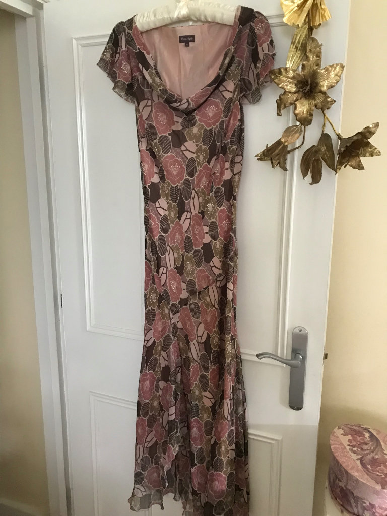 Phase 8- Silk Occasion Dress- long, bias-cut. Vintage.( 14/16 )
