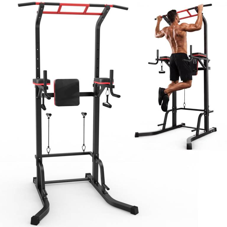 Roygym Power Tower Pull Up Bar Station, Dip Stand, Adjustable Height. Strength Training Equipment