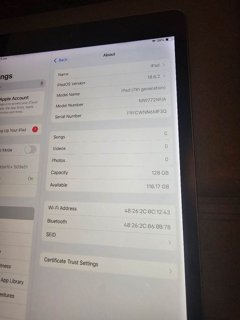 Ipad 7th gen 128gb £90