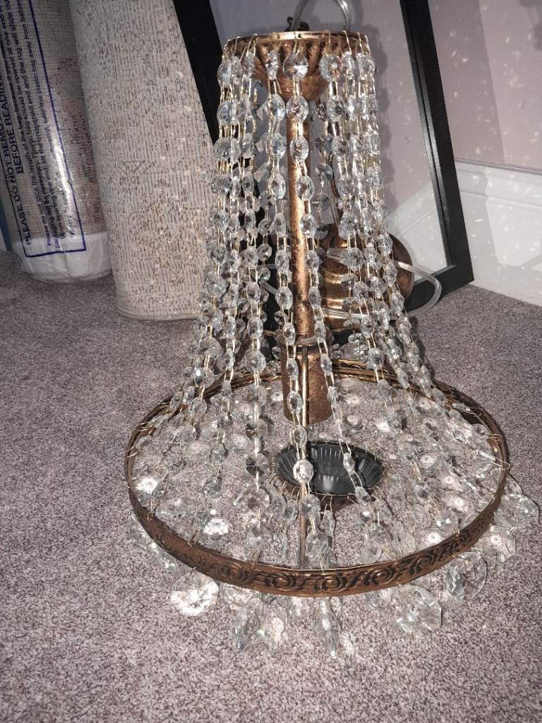 Crystal and Brass Chandelier 