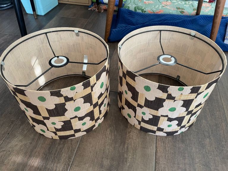 Oliver Bonas bamboo lampshade x 2