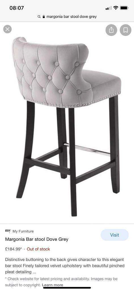 Margonia bar stool in dove grey