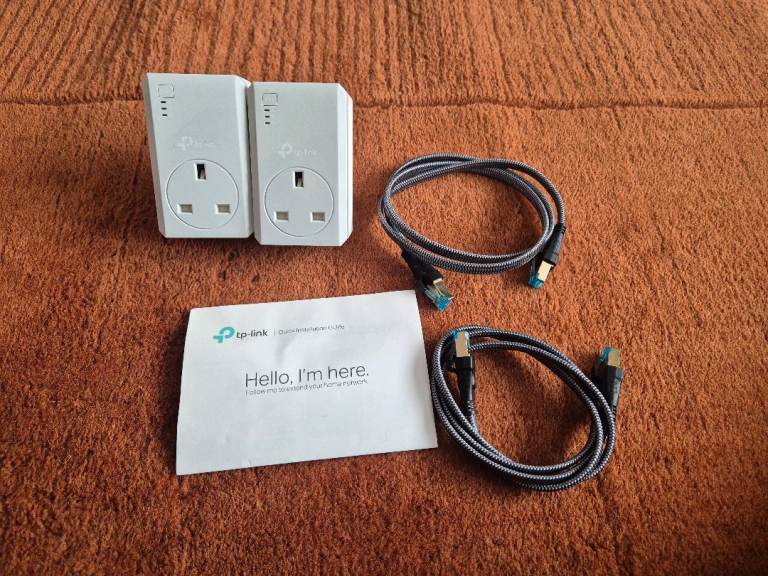 TP-Link Powerline Adapters with Ethernet Cables – Good Condition