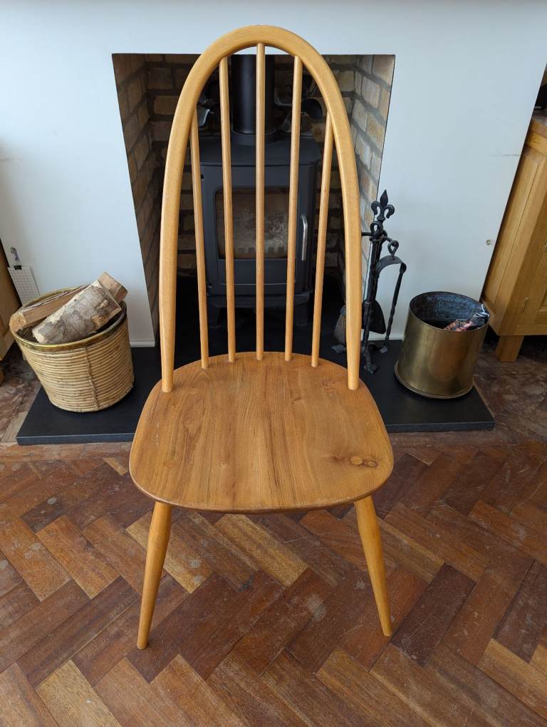 (Not available) Ercol Quaker Windsor dining chair Mid-Century Blonde Natural Elm and Beech