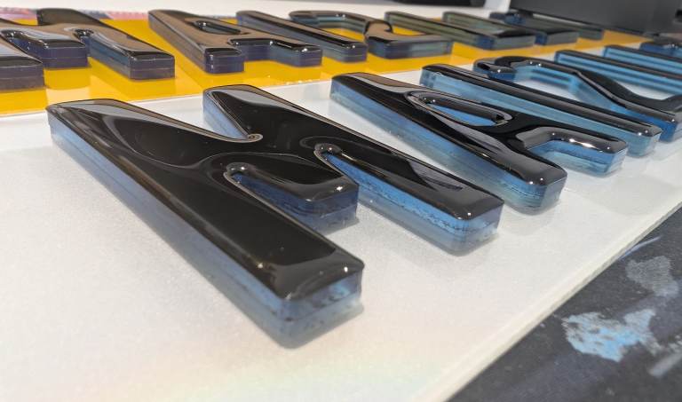 6mm Neon Blue 4D Black Gel Car Number Plates