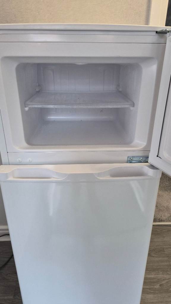 Bush Fridge Freezer – White, Good Condition
