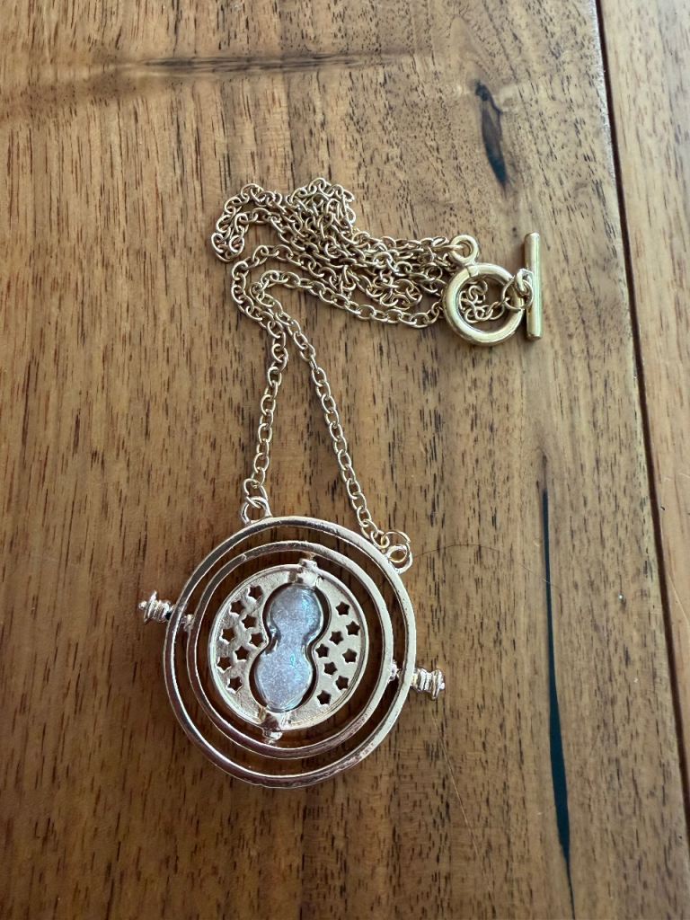 Harry Potter Gold Time Turner Necklace - Good Condition