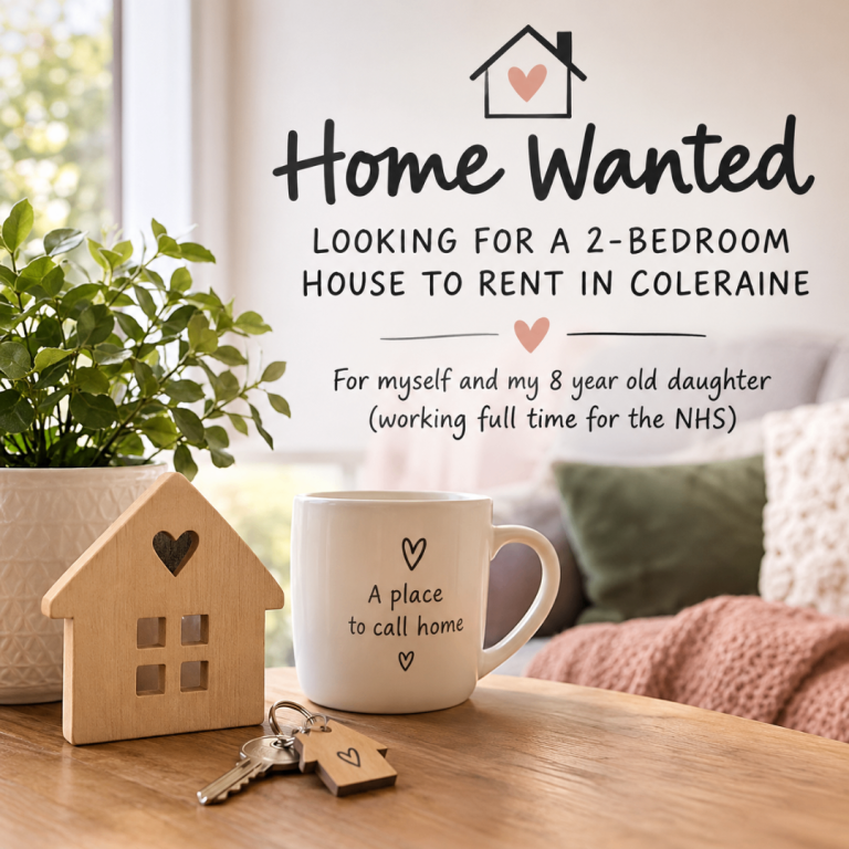Looking for a home to rent in Coleraine 🏡