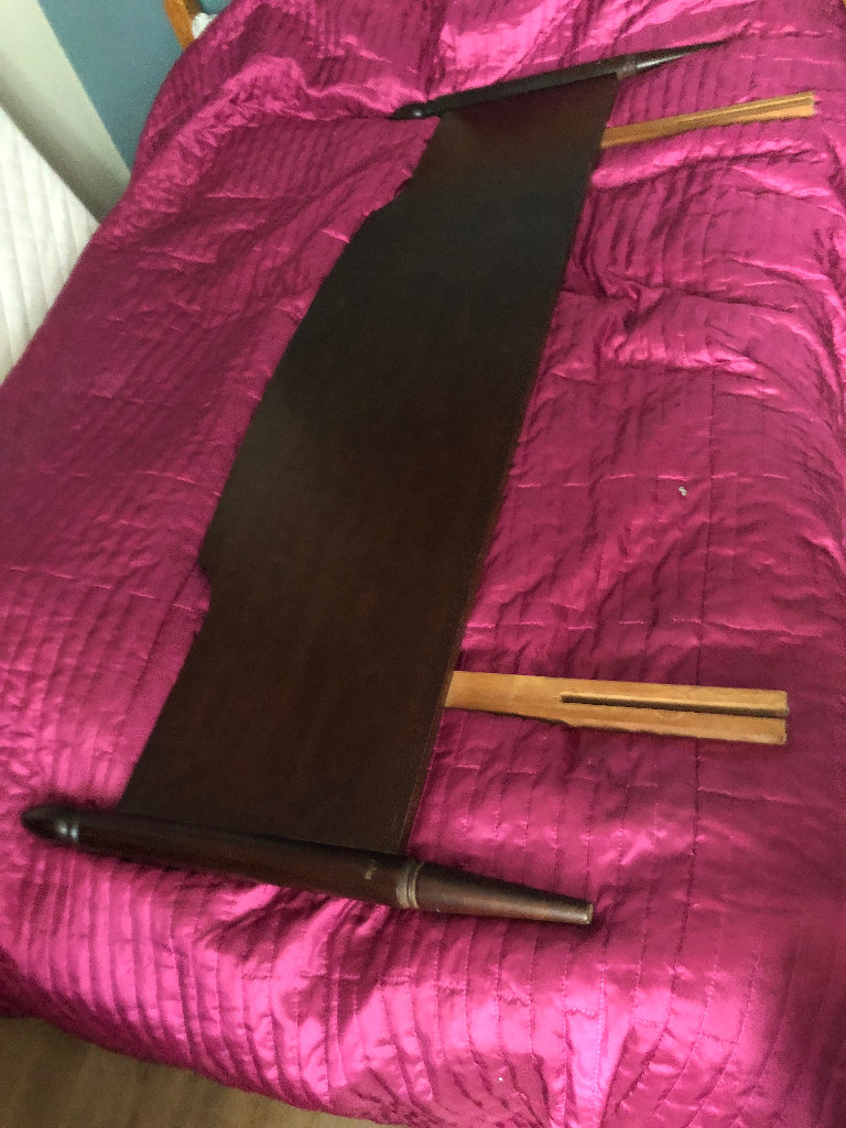 Wooden bed frame head part.