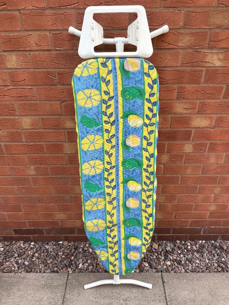 Ironing Board with Fruit Pattern Cover – Good Condition