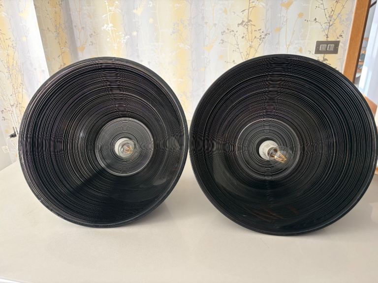 Black glass ceiling shade