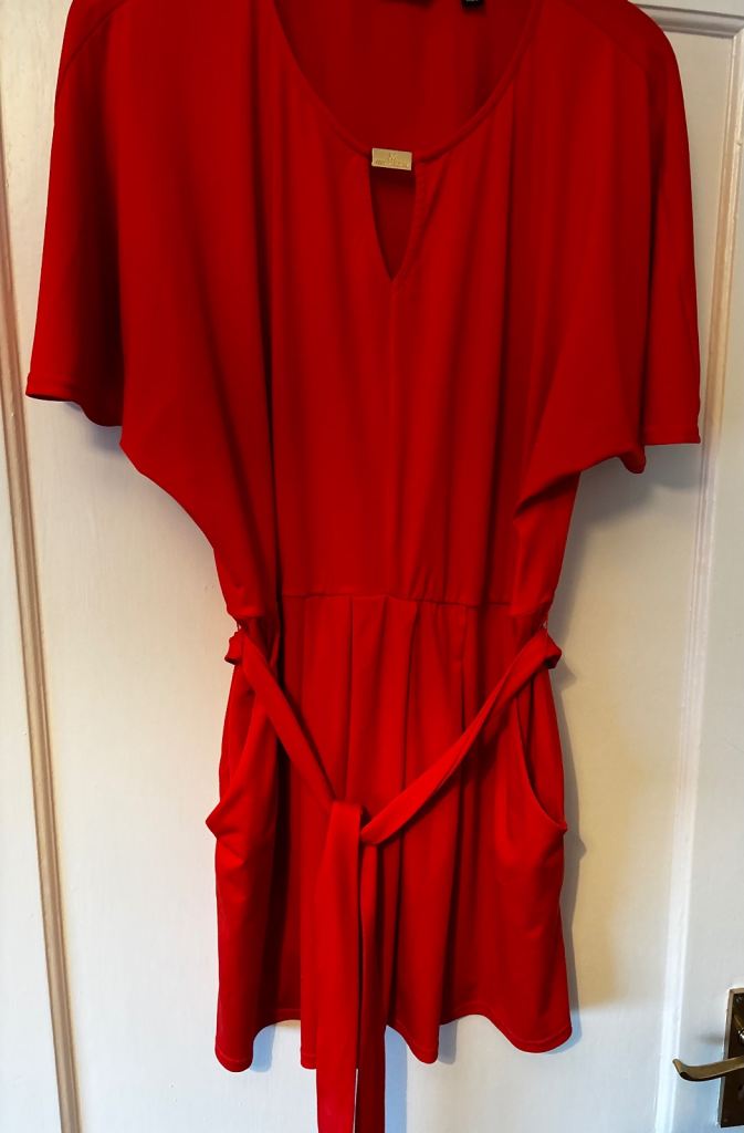 Julien Macdonald Red Playsuit Size 14 - Good Condition