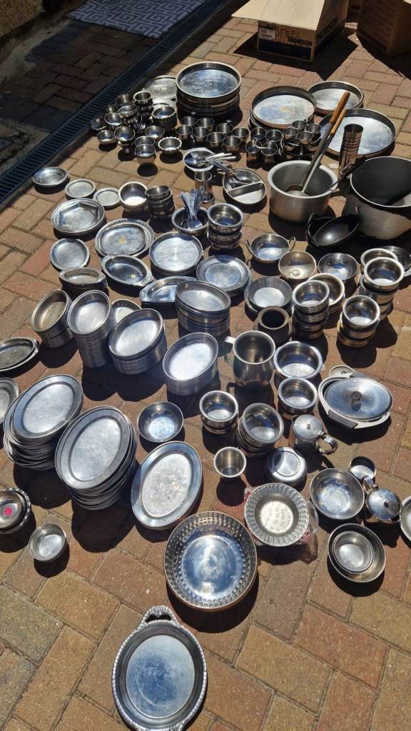 496-piece stainless steel Indian restaurant catering job lot