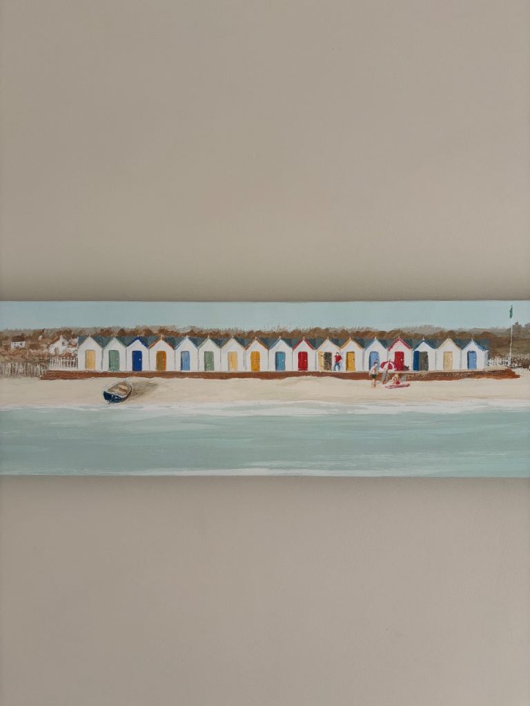 Beach huts print on Canvas