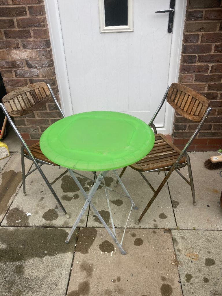 Garden Patio Table and Chairs Set - Folding