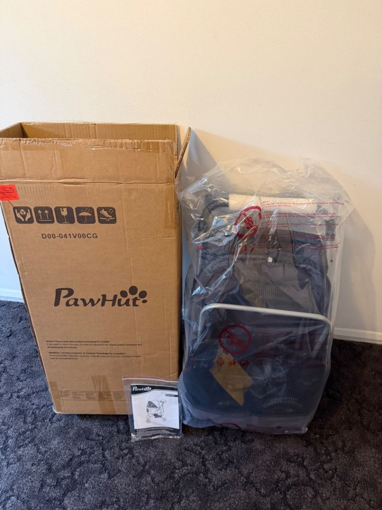 Pawhut 3 wheel all terrain pet carrier stroller new 
