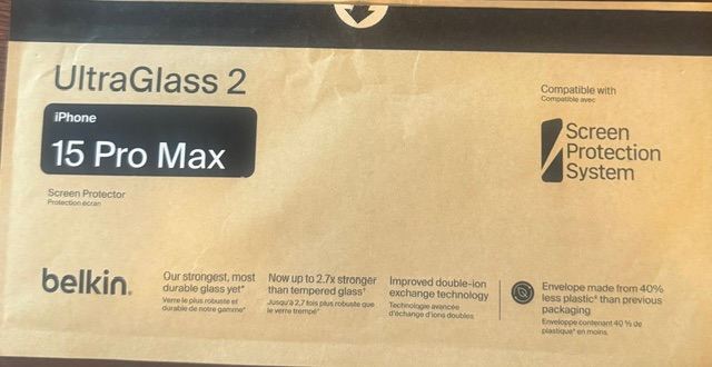 Unused iphone 15 Pro Max screen protecto
