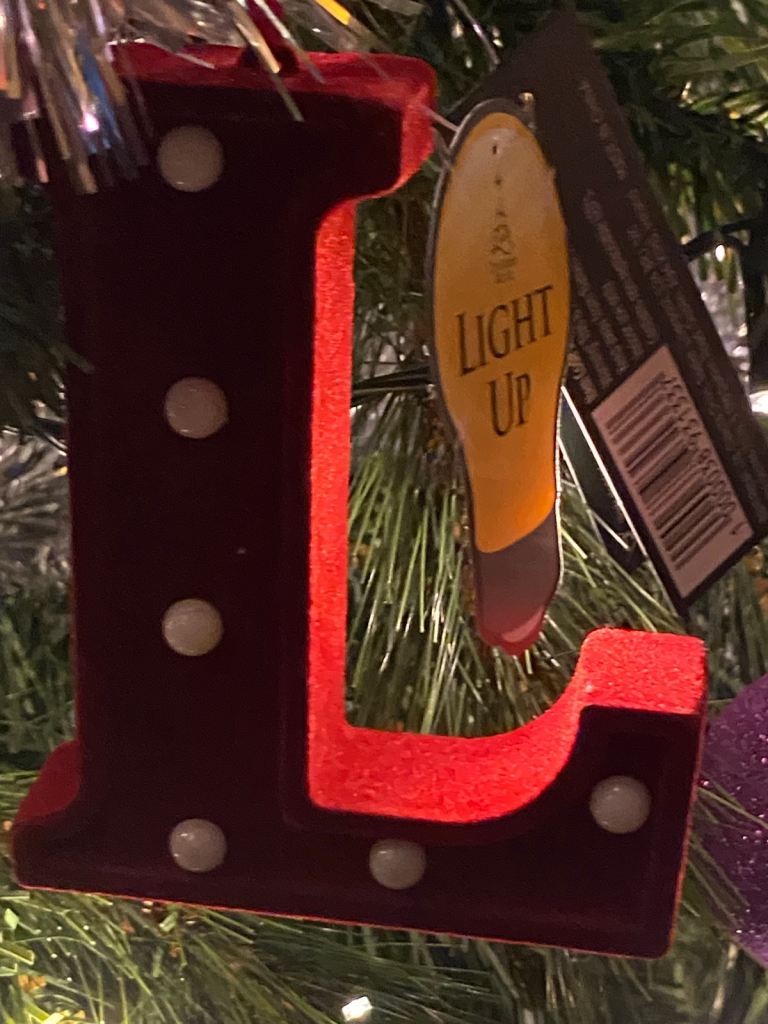 “L”  shape tree decoration 