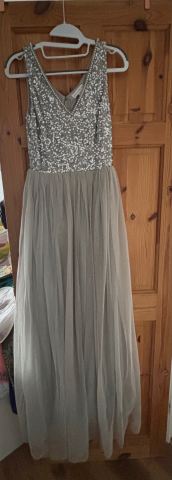 sachin and babi light blue dress Adrianna Papell Colour Block Chiffon Dress