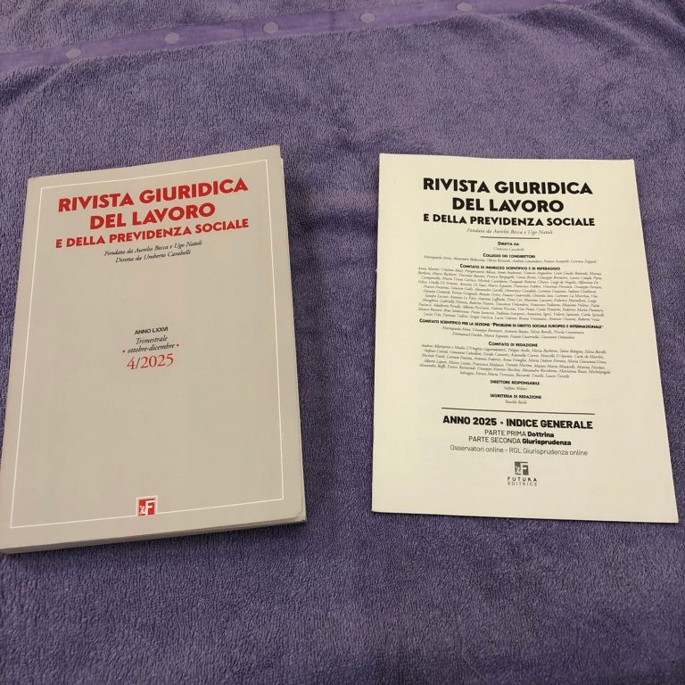 Rivista Giuridica del Lavoro – Italian Legal Journal, 2025 Edition