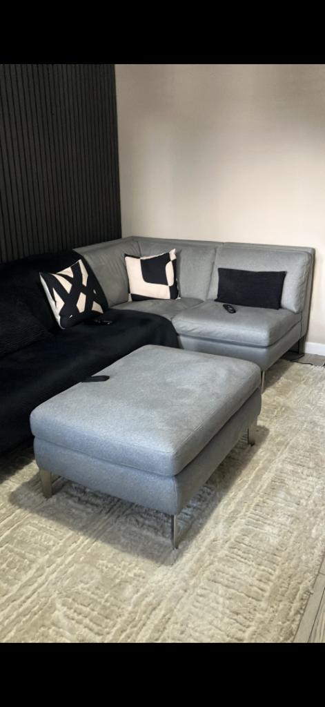 image for Natuzzi Levante large corner sofa with foot stool