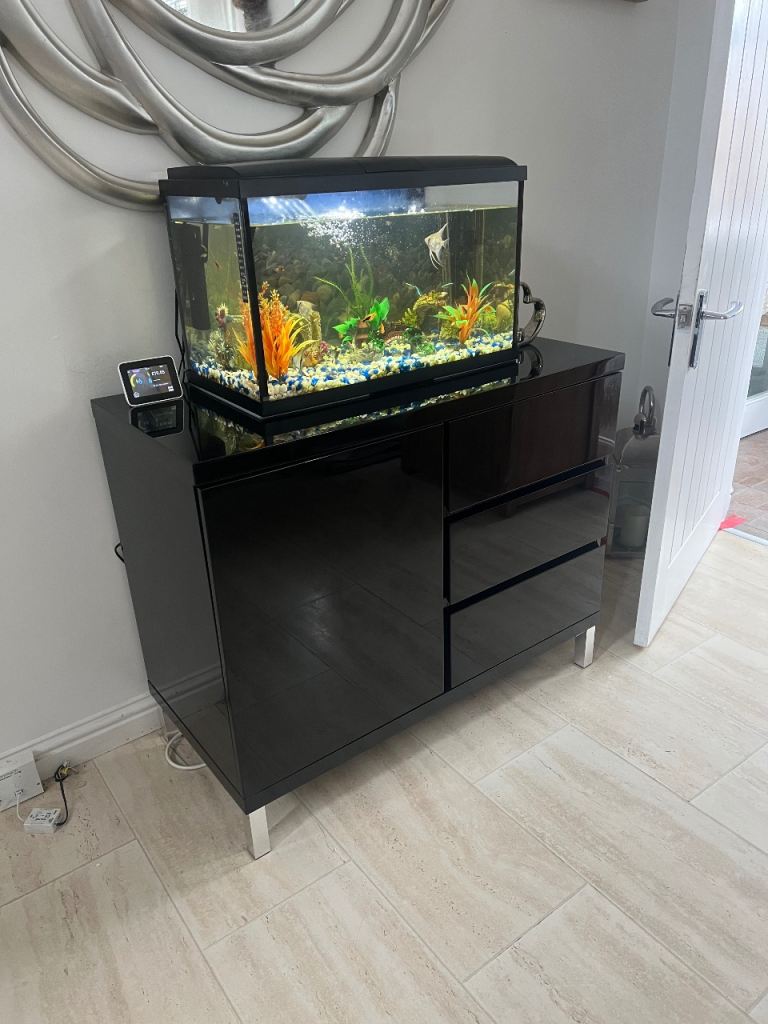 Black Gloss Sideboard with Drawers and Cupboard